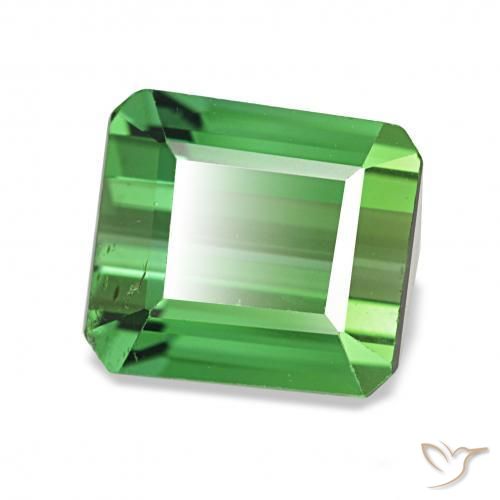 Tormalina Verde medio naturale da 1.61 ct, Ottagonale / Taglio smeraldo, VVS-VS