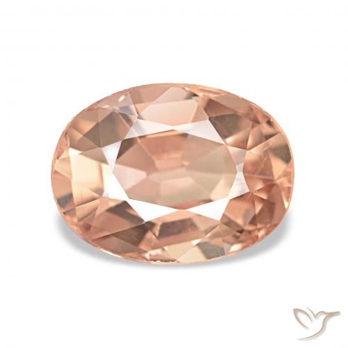 Tormalina Arancio tigre chiaro naturale da 1.24 ct, Ovale, VVS-VS