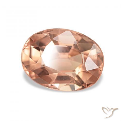 Tormalina Arancio tigre chiaro naturale da 1.24 ct, Ovale, VVS-VS