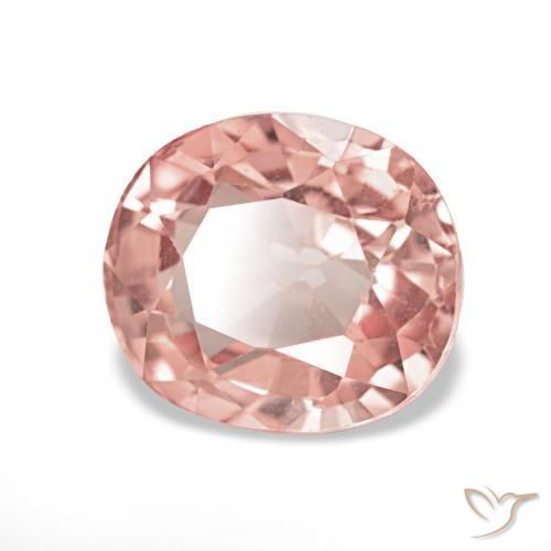 Tormalina Rosa arancio naturale da 1.37 ct, Ovale, VVS-VS