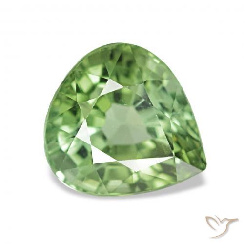 Tormalina Verde caldo naturale da 1.82 ct, Forma a pera, VVS-VS