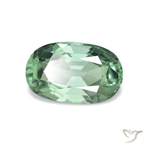 Tormalina Verde Menta Chiaro naturale da 1.11 ct, Ovale, VVS-VS