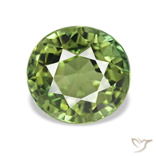 Tormalina Verde foresta naturale da 1.54 ct, Rotondo, VVS-VS