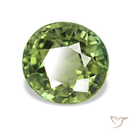 Tormalina Verde foresta naturale da 1.54 ct, Rotondo, VVS-VS