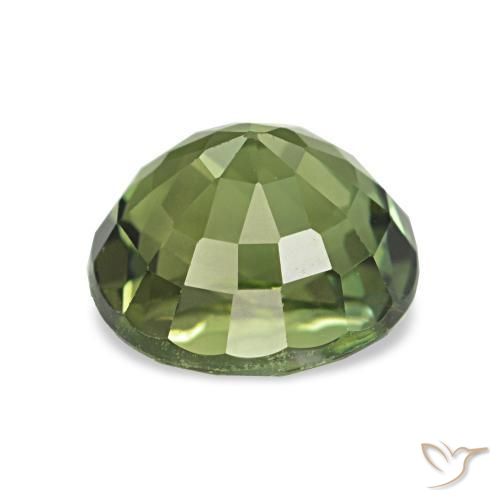 Tormalina Verde foresta naturale da 1.54 ct, Rotondo, VVS-VS