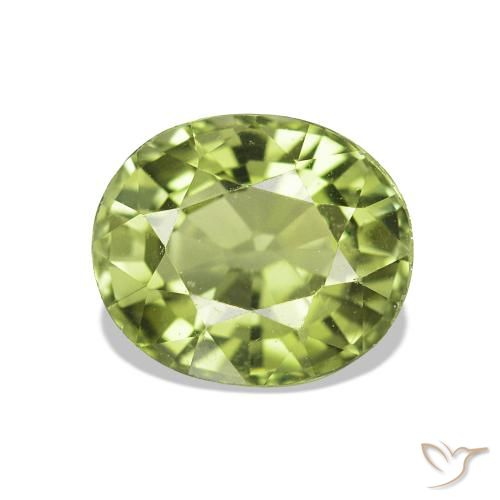 Tormalina Verde medio naturale da 1.56 ct, Ovale, VVS-VS