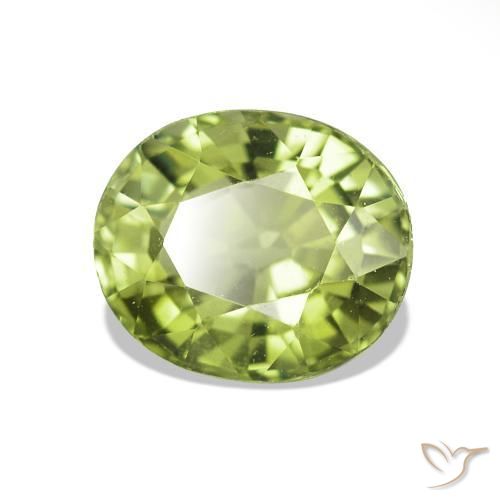 Tormalina Verde medio naturale da 1.56 ct, Ovale, VVS-VS