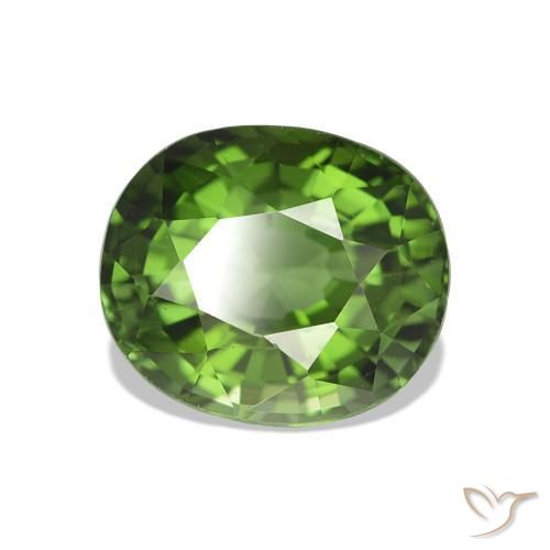 Tormalina Verde medio naturale da 1.56 ct, Taglio ovale, VVS-VS