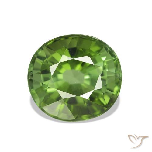 Tormalina Verde medio naturale da 1.66 ct, Ovale, VVS