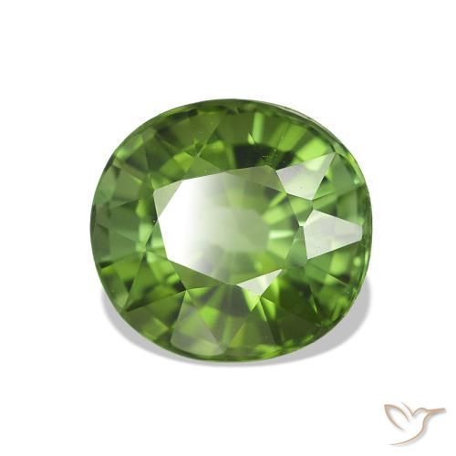 Tormalina Verde medio naturale da 1.66 ct, Ovale, VVS