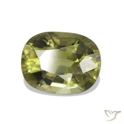 Tormalina Verde caldo naturale da 1.59 ct, Taglio a cuscino, VS