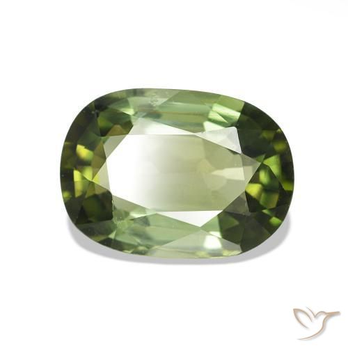Tormalina Verde foresta naturale da 1.55 ct, Taglio a cuscino, VS