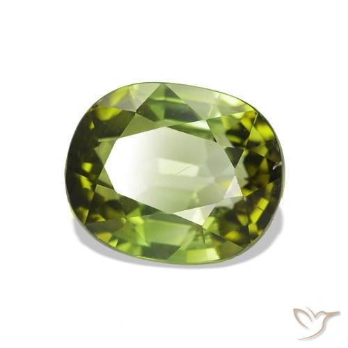 Tormalina Verde caldo naturale da 1.81 ct, Taglio ovale, VS