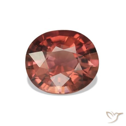 Tormalina Rosso scuro naturale da 1.40 ct, Ovale, VVS-VS