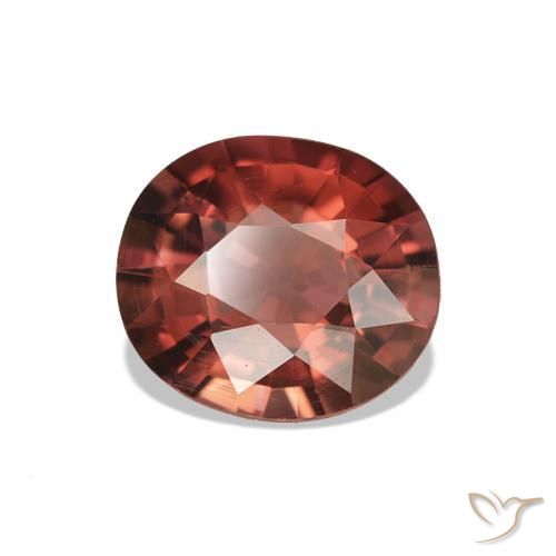 Tormalina Rosso scuro naturale da 1.40 ct, Ovale, VVS-VS
