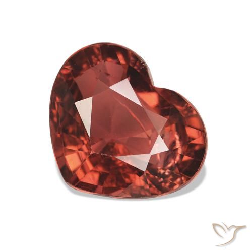 Tormalina Rosso medio naturale da 2.37 ct, Cuore, VS-SI