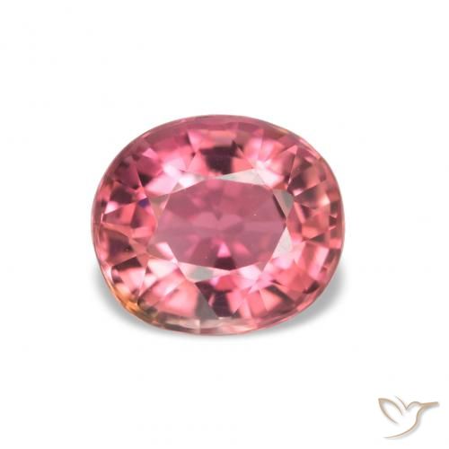 Tormalina Rosa gomma da masticare naturale da 1.36 ct, Ovale, VVS
