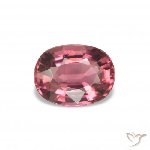 Tormalina Rosa rossastra naturale da 1.52 ct, Taglio ovale, VVS