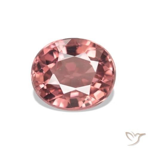1.35ct Rosa rossastro terroso Tormalina, Ovale, VS