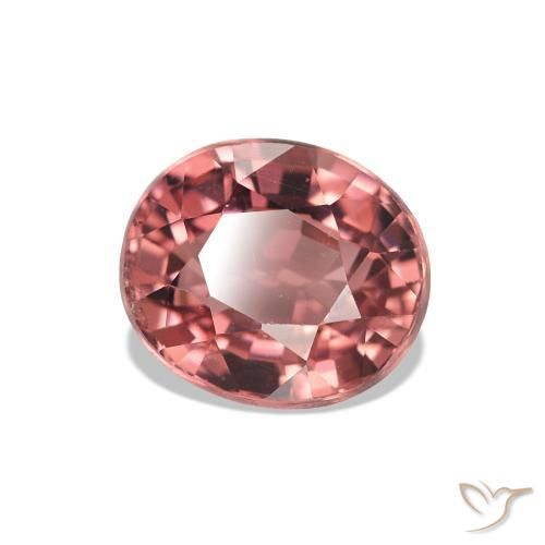 Tormalina Rosa rossastro terroso naturale da 1.35 ct, Taglio ovale, VS