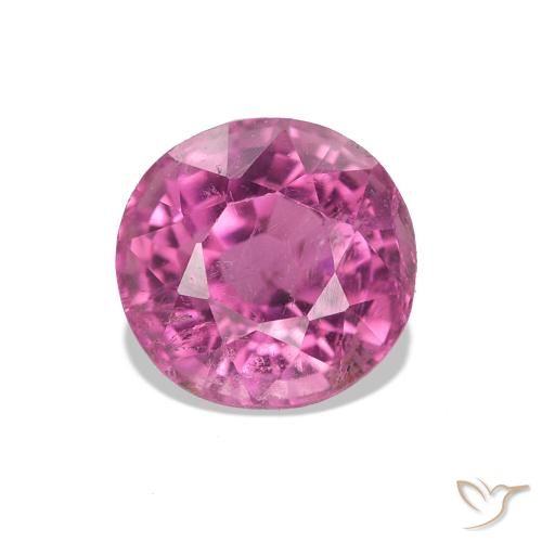 Tormalina Rosa scuro naturale da 1.68 ct, Taglio rotondo, VS-SI