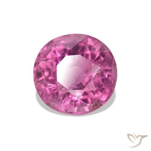 Tormalina Rosa scuro naturale da 1.68 ct, Taglio rotondo, VS-SI