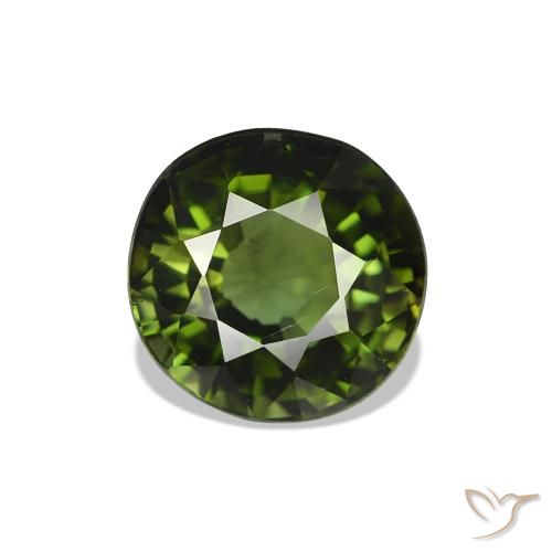 Tormalina Verde scuro naturale da 1.69 ct, Rotondo, VS