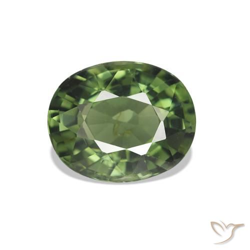 Tormalina Verde scuro naturale da 1.55 ct, Ovale, VS
