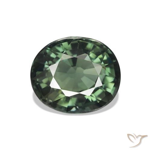 Tormalina Verde marroncino naturale da 1.70 ct, Ovale, VVS-VS