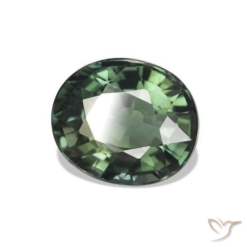 Tormalina Verde marroncino naturale da 1.70 ct, Ovale, VVS-VS
