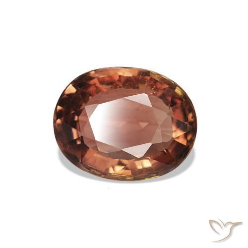 Tormalina Arancio scuro rossastro naturale da 1.44 ct, Taglio ovale, VVS-VS