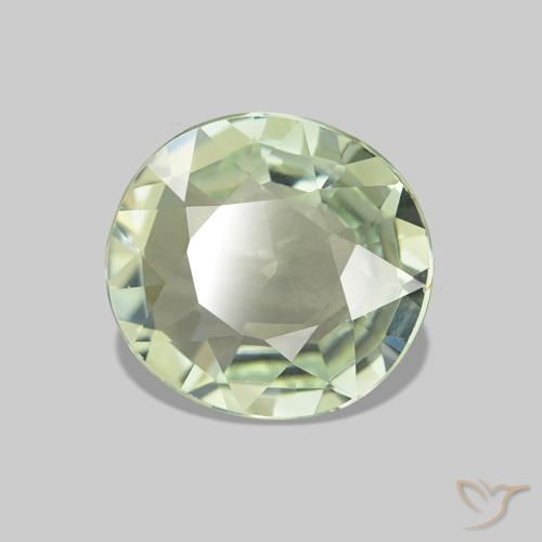 Tormalina Verde grigiastro naturale da 1.74 ct, Taglio ovale, VVS-VS