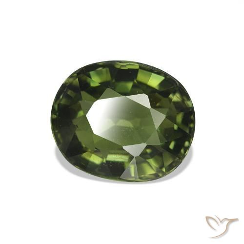 Tormalina Verde scuro naturale da 1.78 ct, Ovale, VS