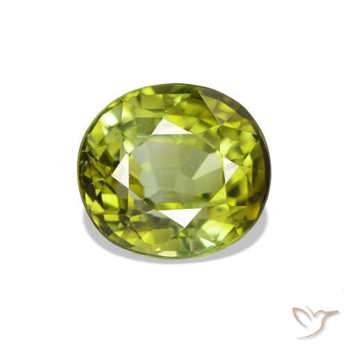 Tormalina Verde medio naturale da 1.83 ct, Ovale, VS
