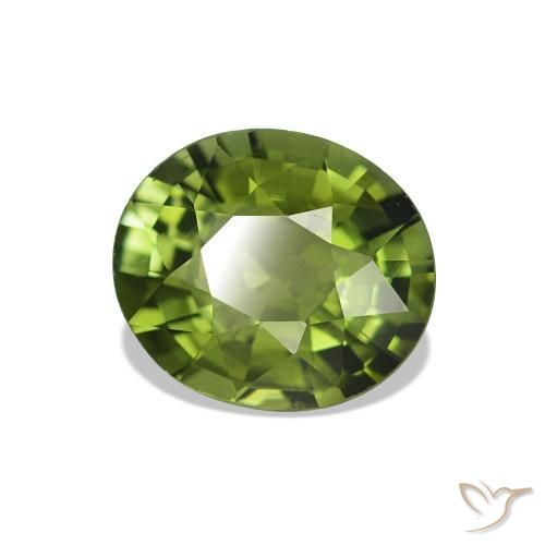 Tormalina Verde medio naturale da 1.45 ct, Ovale, VS