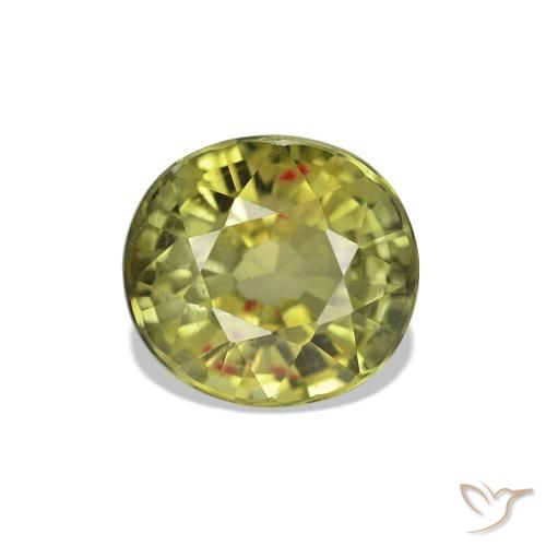 1.49ct Verde giallastro Tormalina, Ovale, VS