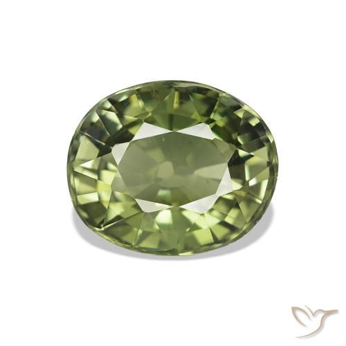 1.45ct Verde giallastro Tormalina, Ovale, VVS