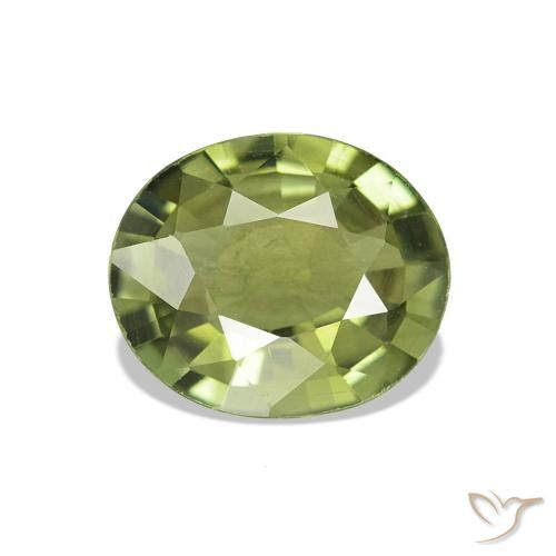 Tormalina Verde caldo naturale da 1.51 ct, Ovale, VVS-VS