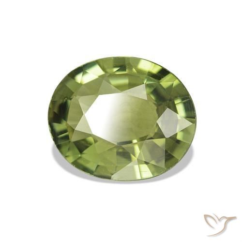Tormalina Verde caldo naturale da 1.51 ct, Ovale, VVS-VS