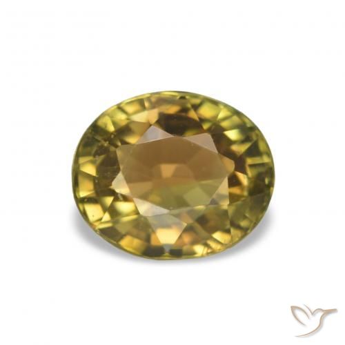 Tormalina Giallo terroso naturale da 1.36 ct, Taglio ovale, VS