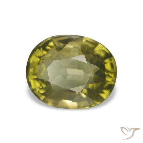 Tormalina Verde caldo naturale da 1.66 ct, Taglio ovale, VS