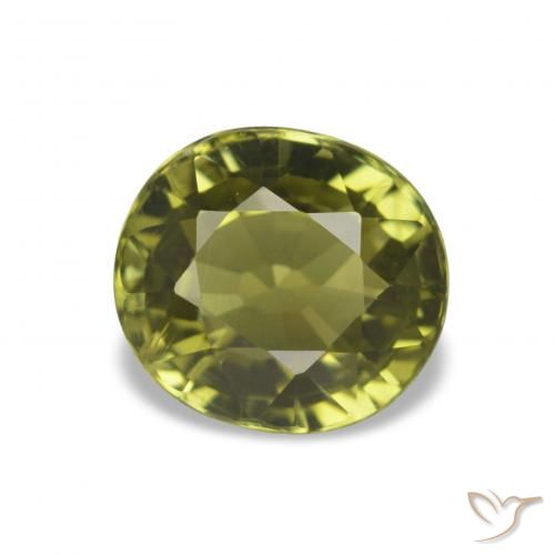 Tormalina Verde caldo naturale da 1.69 ct, Taglio ovale, VS