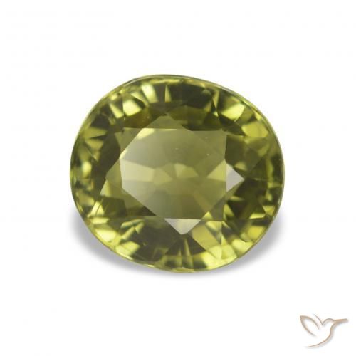 Tormalina Verde caldo naturale da 1.69 ct, Taglio ovale, VS