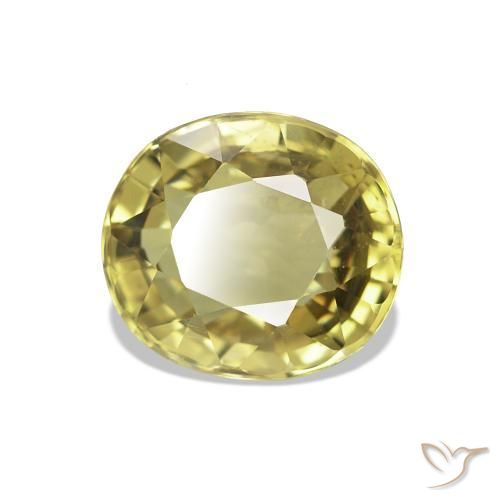 Tormalina Oro chiaro naturale da 1.60 ct, Taglio ovale, VS
