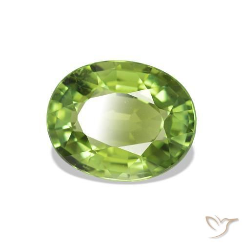 Tormalina Verde medio naturale da 1.47 ct, Taglio ovale, VS