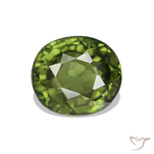Tormalina Verde foresta chiaro naturale da 1.62 ct, Taglio ovale, VVS