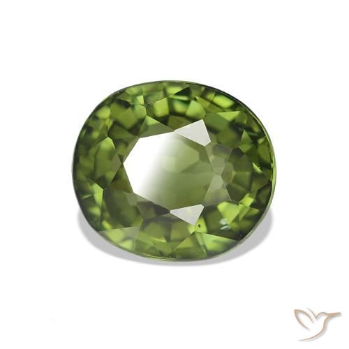 Tormalina Verde foresta chiaro naturale da 1.62 ct, Taglio ovale, VVS