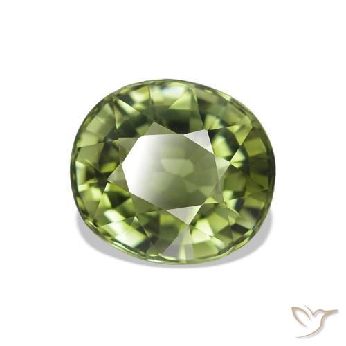 Tormalina Verde medio naturale da 1.59 ct, Taglio ovale, VVS