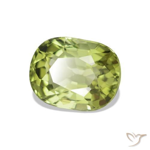 Tormalina Giallo verde naturale da 1.41 ct, Taglio ovale, VVS