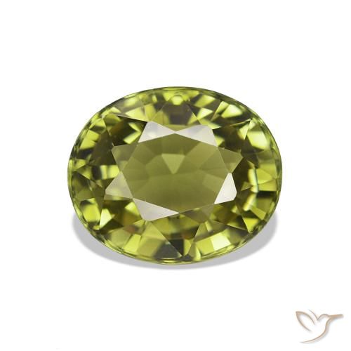 1.52ct Verde giallastro Tormalina, Ovale, VVS
